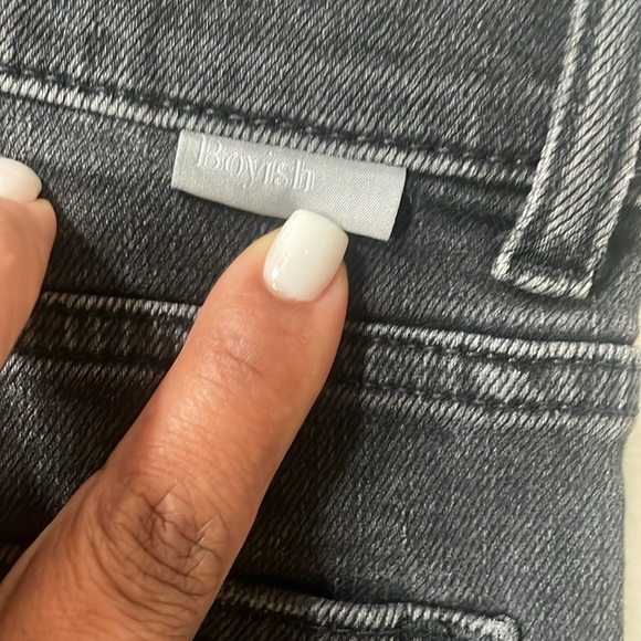 Boyish Black Distressed Jeans with Frayed Hem - Picture 7 of 15